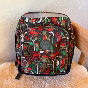 Kipling Multicolor Monkey Printed Computer Backpack